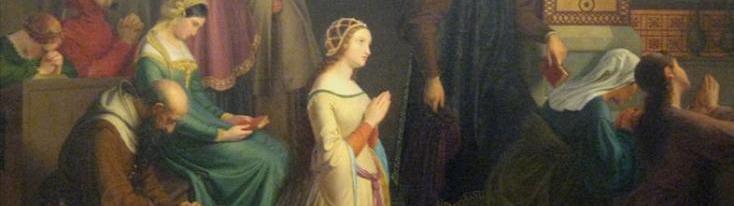 Incontro fra Laura e Petrarca nella Chiesa di Avignone